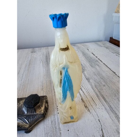 Vintage Virgin Mary inkwell holy water lourdes dicamni container religious Franc - Picture 3 of 11